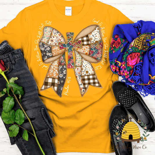 Patchwork Bow Adult Graphic Shirt