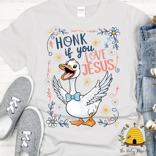 Honk If You Love Jesus Adult Graphic Shirt