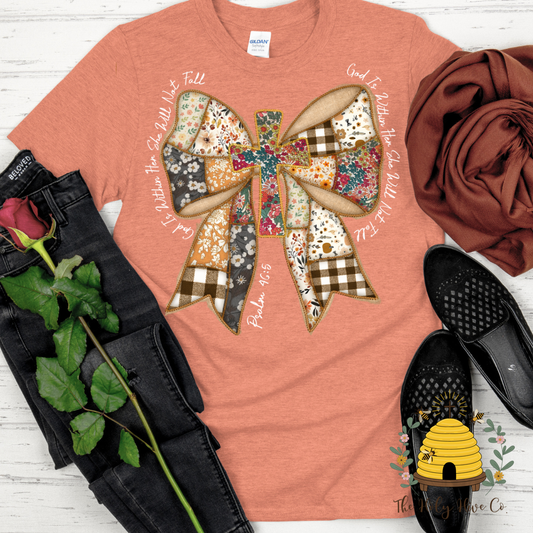 Patchwork Bow Adult Graphic Shirt