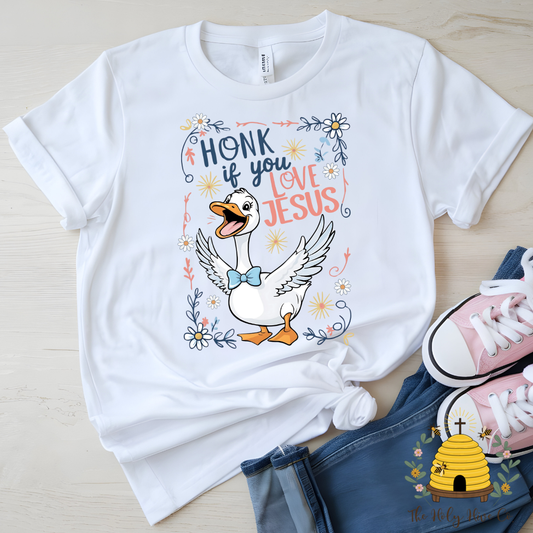 Honk If You Love Jesus Kids Graphic Shirt
