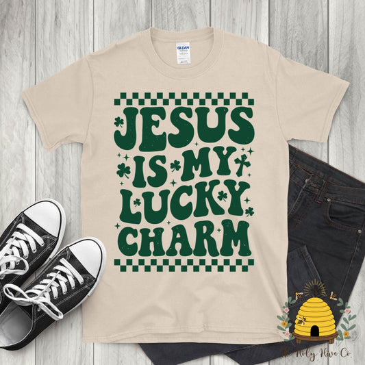 Jesus Is My Lucky Charm Adult Graphic Shirt
