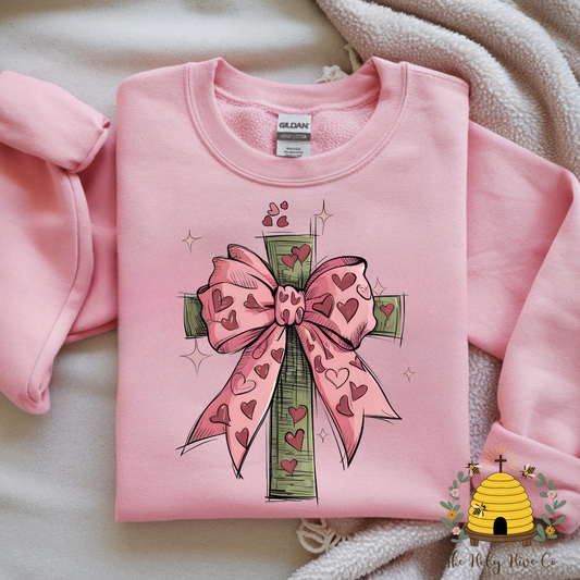 Bow On Cross Adult Graphic Shirt