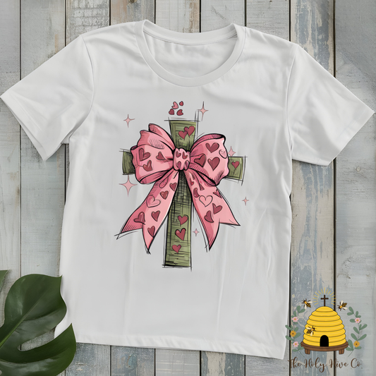 Bow On Cross Kids Graphic Shirt