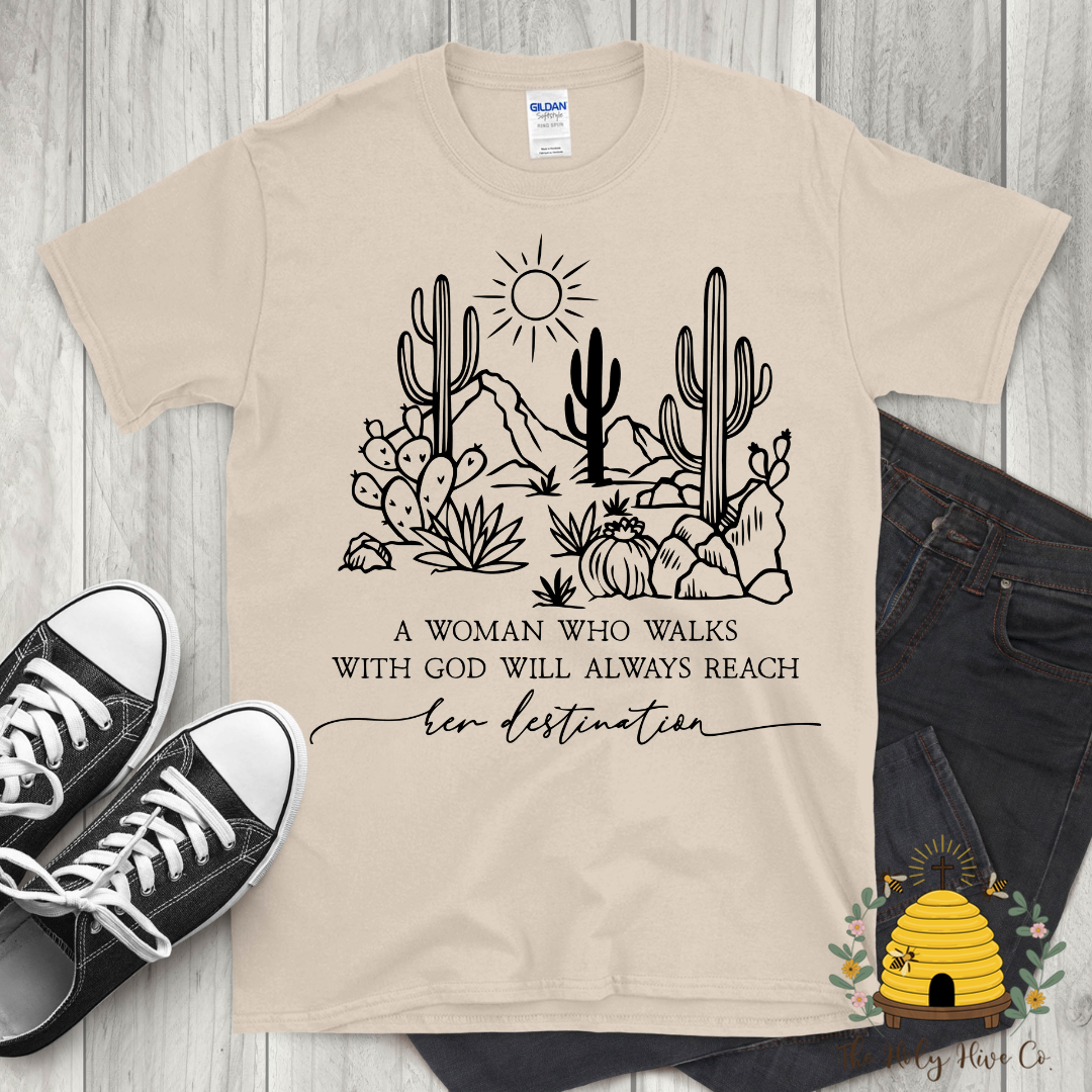 A Woman Who Walks With God Adult Graphic Shirt