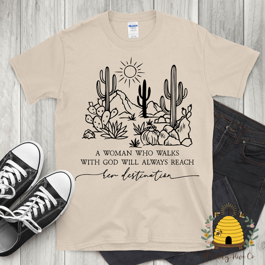 A Woman Who Walks With God Adult Graphic Shirt