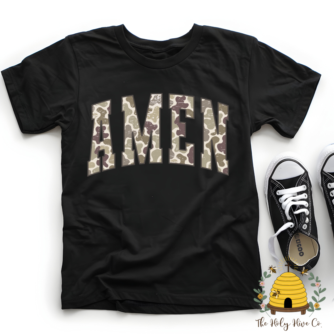 Camo Amen Kids Graphic Shirt