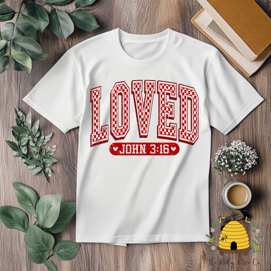 Loved John 3:16 Adult Graphic Shirt