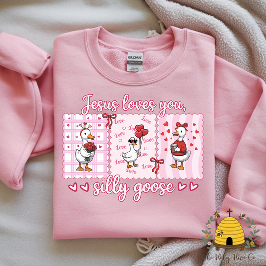 Valentines Silly Goose Adult Graphic Shirt