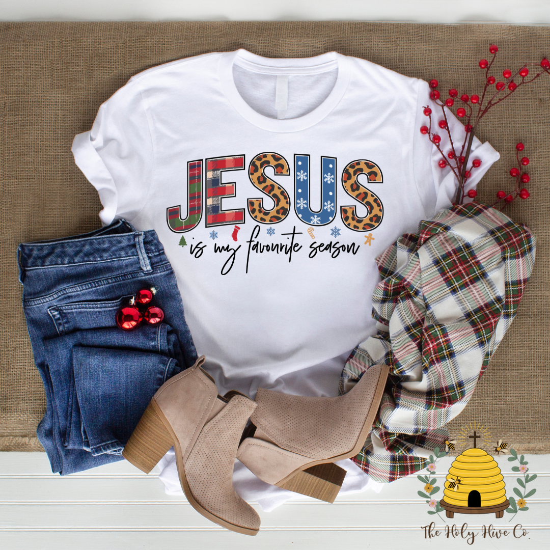 Jesus Is My Favorite Season Adult Graphic Shirt