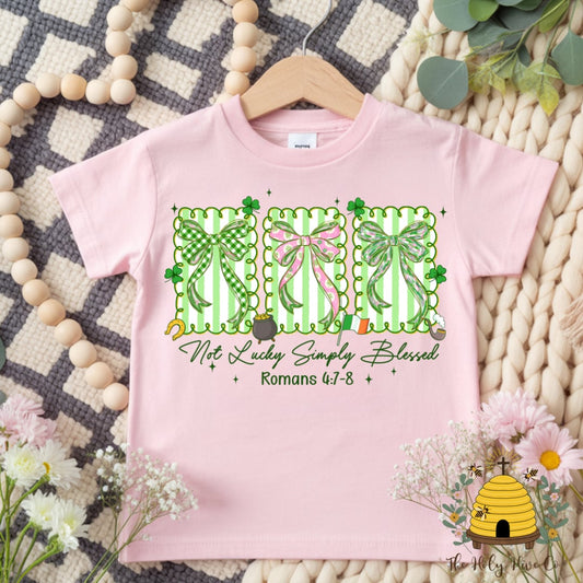 Not Lucky Simply Blessed Frames Kids Graphic Shirt