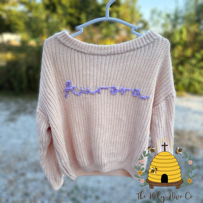 Kids Custom Hand Embroidered Knit Sweaters