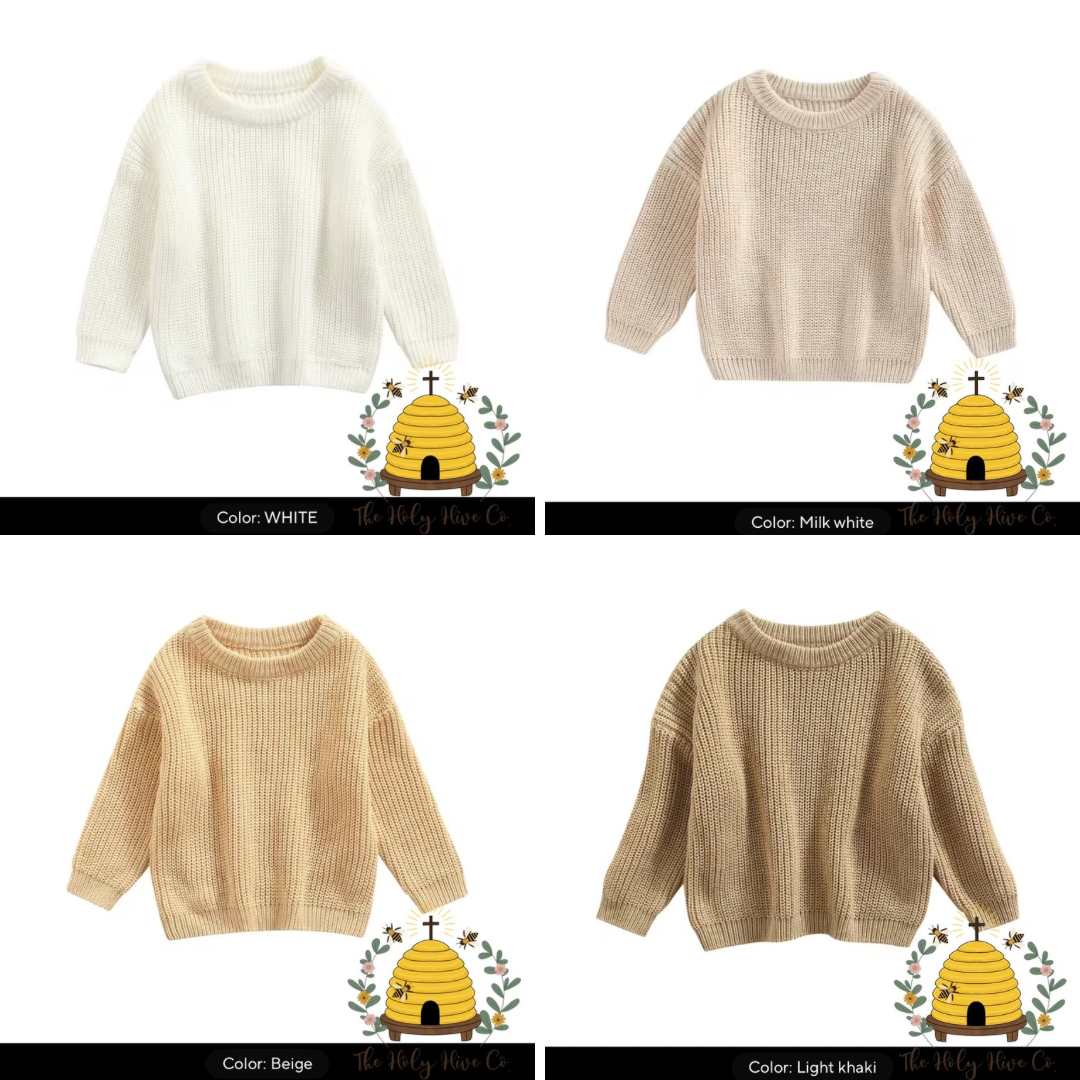 Kids Custom Hand Embroidered Knit Sweaters