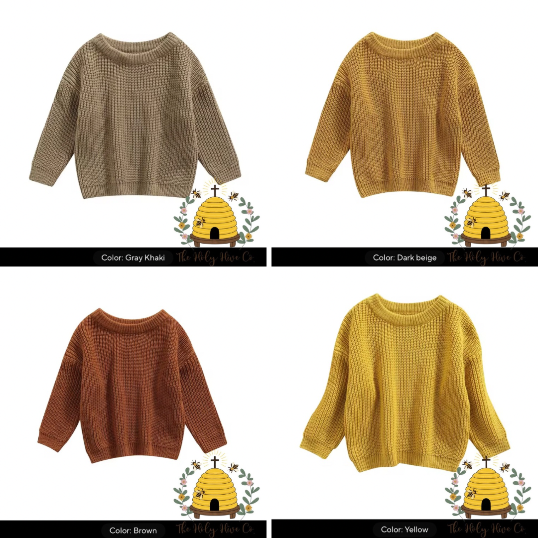 Kids Custom Hand Embroidered Knit Sweaters