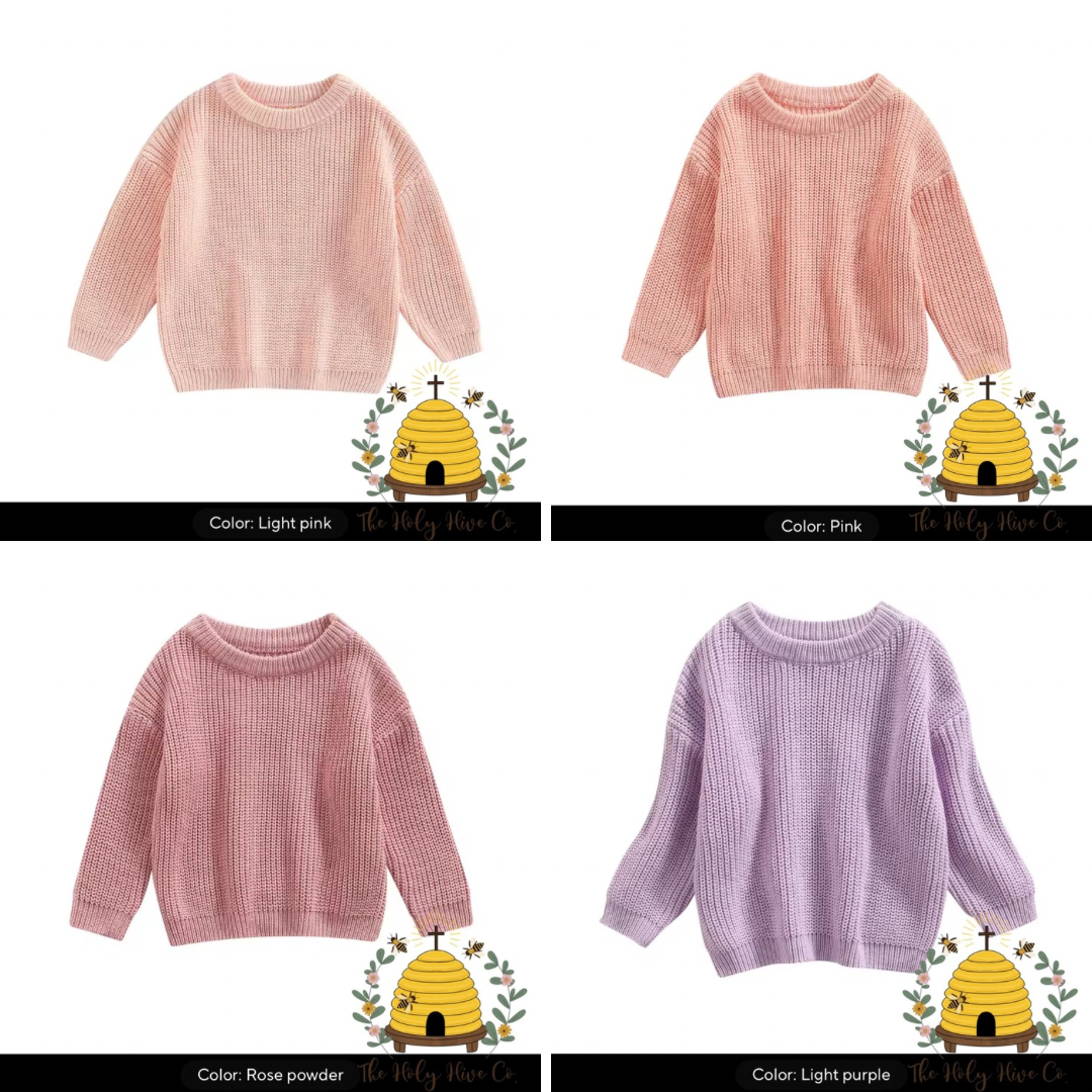 Kids Custom Hand Embroidered Knit Sweaters