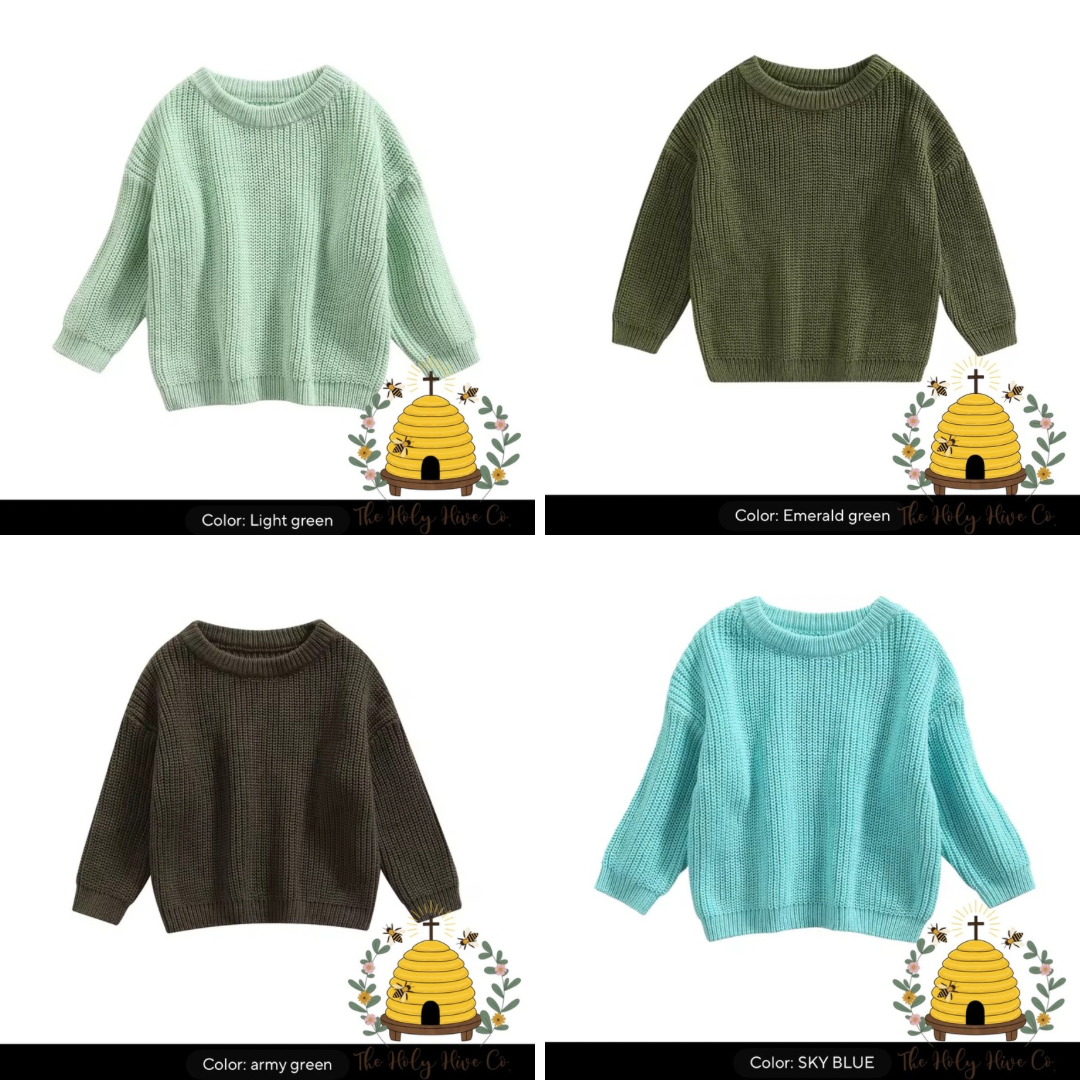 Kids Custom Hand Embroidered Knit Sweaters