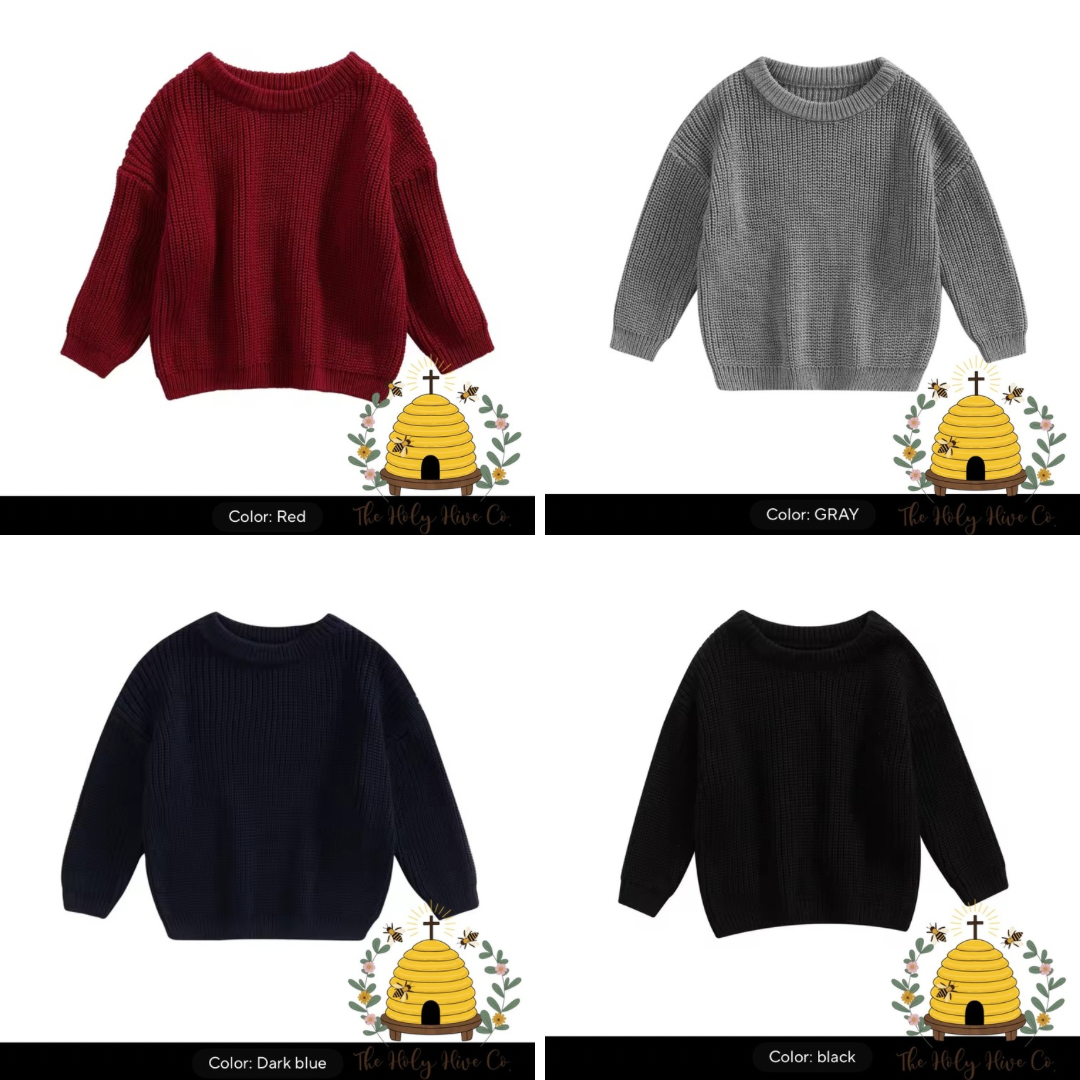 Kids Custom Hand Embroidered Knit Sweaters