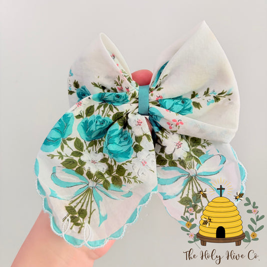 Sunday Best Bow - One Of a Kind Upcycled Vintage Hair Bows