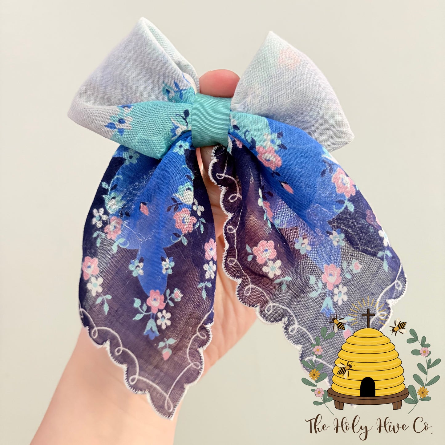 Sunday Best Bow - One Of a Kind Upcycled Vintage Hair Bows