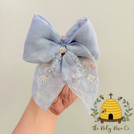 Sunday Best Bow - One Of a Kind Upcycled Vintage Hair Bows