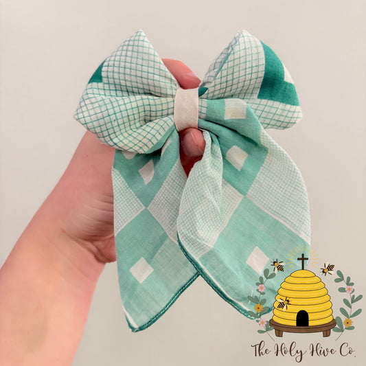 Sunday Best Bow - One Of a Kind Upcycled Vintage Hair Bows