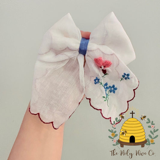 Sunday Best Bow - One Of a Kind Upcycled Vintage Hair Bows