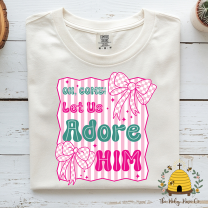 Oh Come Let Us Adore Him Adult Graphic Shirt