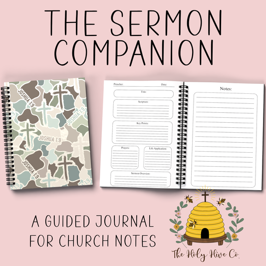 The Sermon Companion Church Notebook - Camo Joshua 1:9