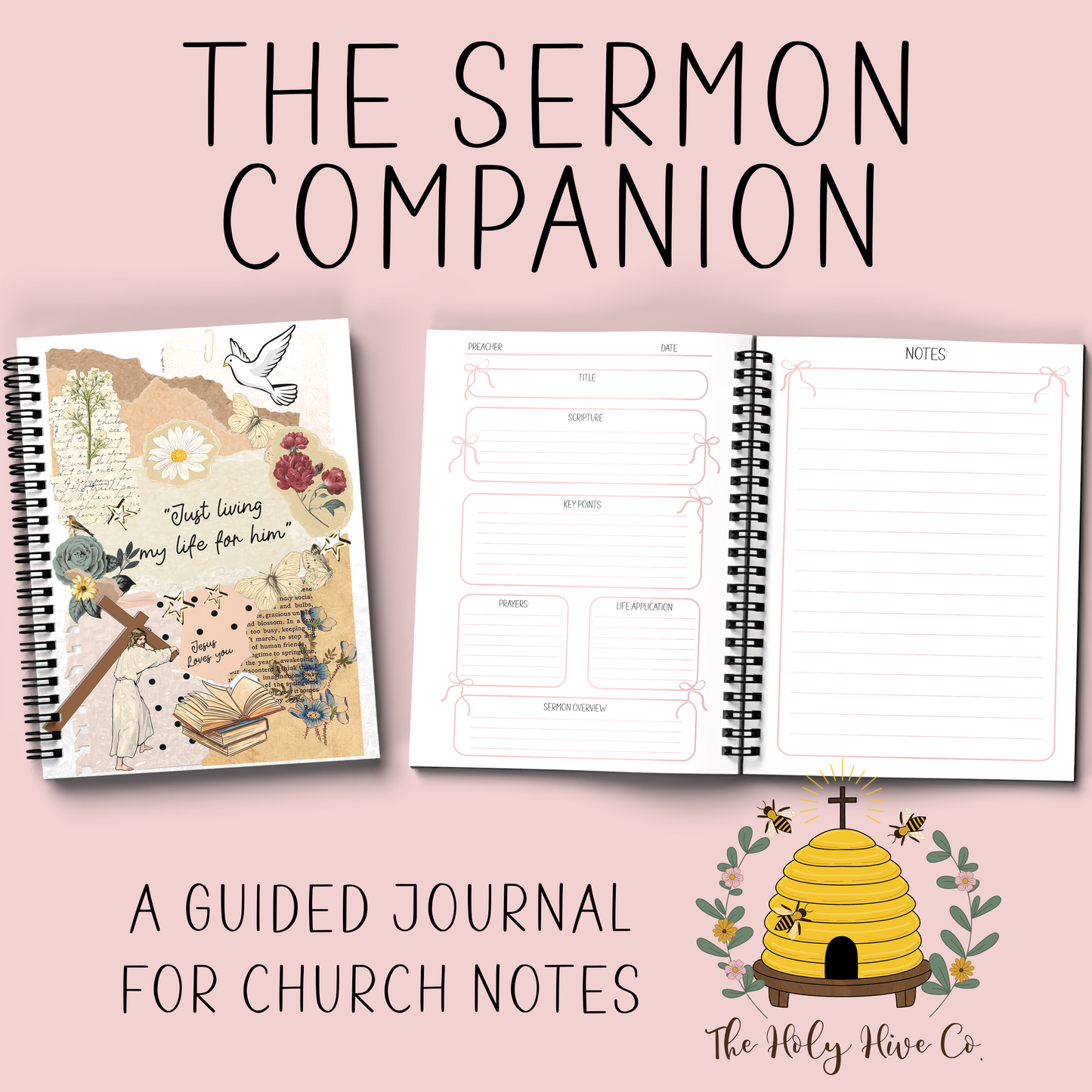 The Sermon Companion Church Notebook - Living My Life For Him Collage