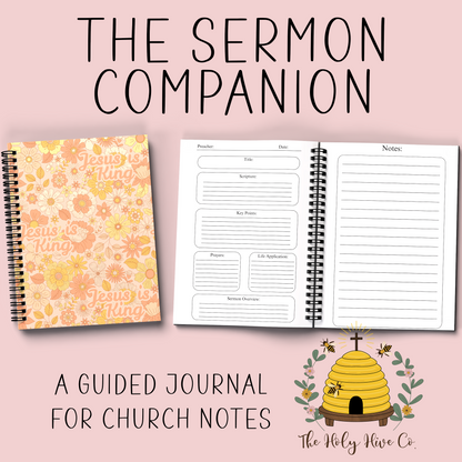 The Sermon Companion Church Notebook - Jesus Is King Florals