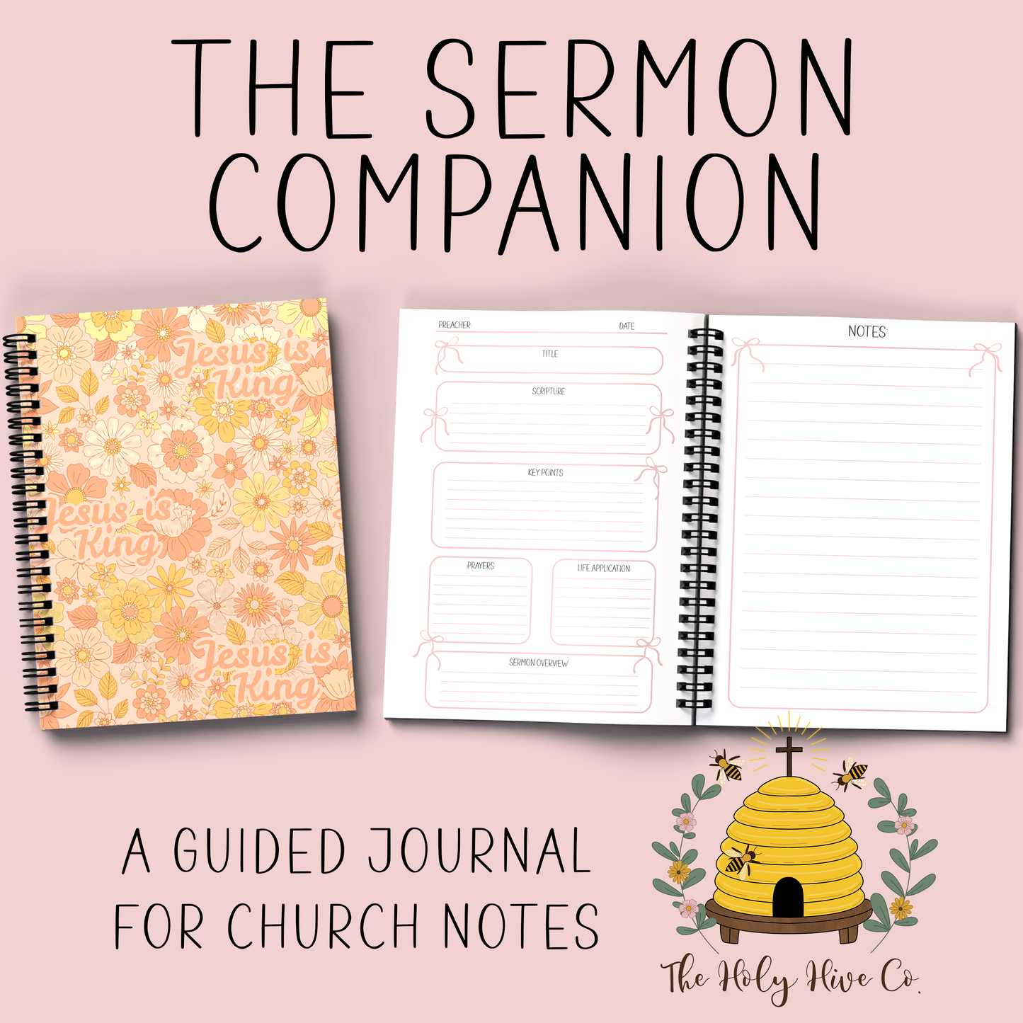 The Sermon Companion Church Notebook - Jesus Is King Florals