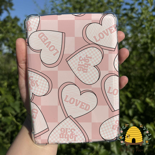 eReader Insert - John 3:16 Checkered Hearts