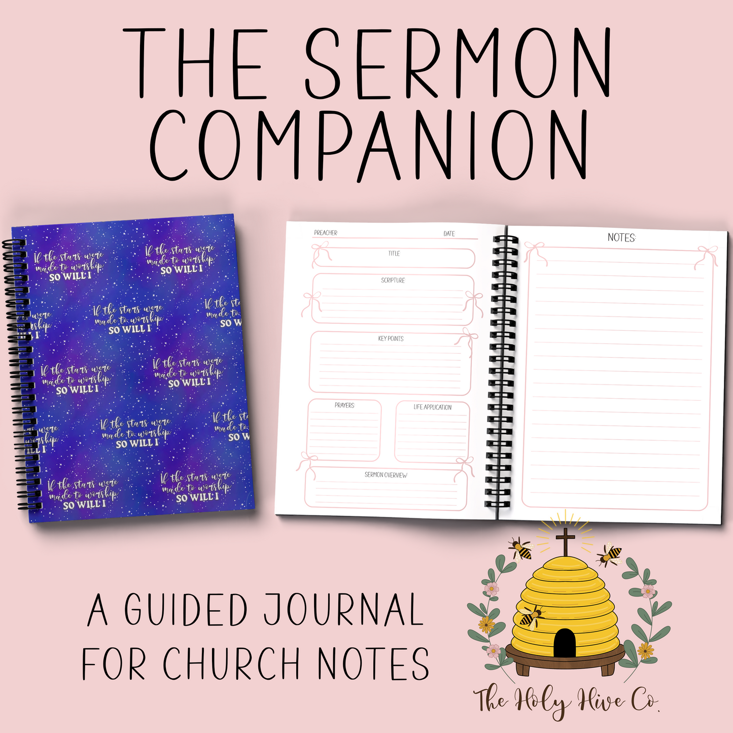 The Sermon Companion Church Notebook - Made To Worship Blue