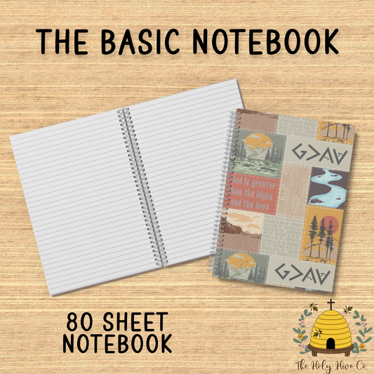 The Basics Notebook - God Is Greater Nature Patchwork