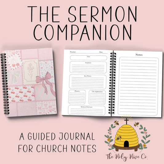 The Sermon Companion Church Notebook - Pink Patchwork