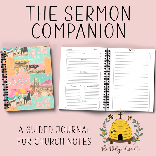 The Sermon Companion Church Notebook - God Is Greater Cowgirl Patchwork