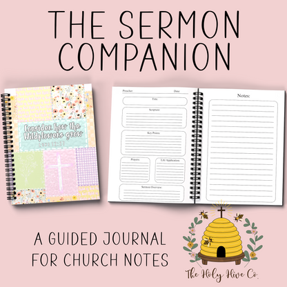 The Sermon Companion Church Notebook - Wildflower Patchwork