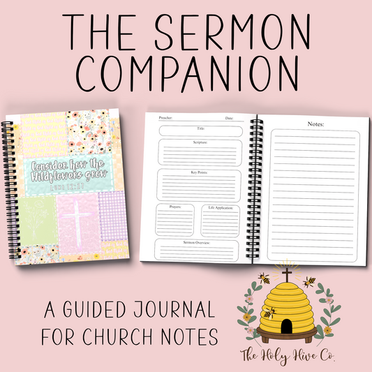The Sermon Companion Church Notebook - Wildflower Patchwork