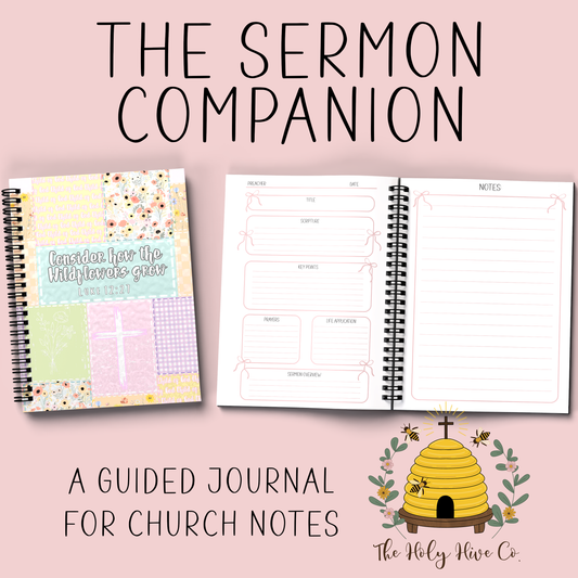 The Sermon Companion Church Notebook - Wildflower Patchwork